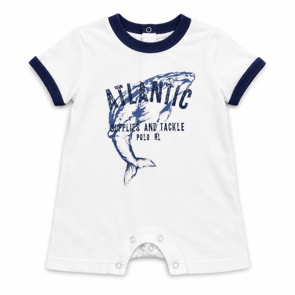 Ralph Lauren Baby Boy Atlantic Tackle Romper 3 Months